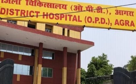 आगरा के जिला अस्पताल में सफाई व्यवस्था बेपटरी, 4 महीने से वेतन न मिलने पर कर्मचारियों का काम ठप