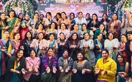 गिरिराज जी की भक्ति में रचाई मेहंदी, छप्पन भोग मनोरथ से पूर्व श्रद्धा-सेवा का अनुपम संगम