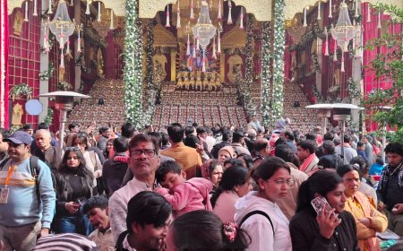 भक्ति के स्वर्ण क्षणों का साक्षी बना गोवर्धन, गिरिराज महाराज को अर्पित हुआ दिव्य छप्पन भोग, श्रद्धा, सेवा और श्रृंगार का अद्भुत संगम