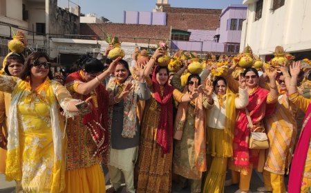 भक्ति की गूंज से गूंज उठा जयपुर हाउस, श्रीमद्भागवत कथा से पूर्व निकली कलश यात्रा, श्रद्धा से सराबोर हुआ क्षेत्र