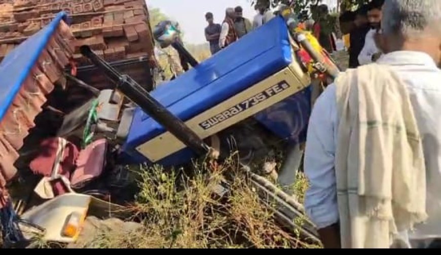 आगरा में ईंटों से भरी ट्रैक्टर-ट्रॉली हुई बेकाबू, बाइक सवार युवक को रौंदा, दर्दनाक मौत