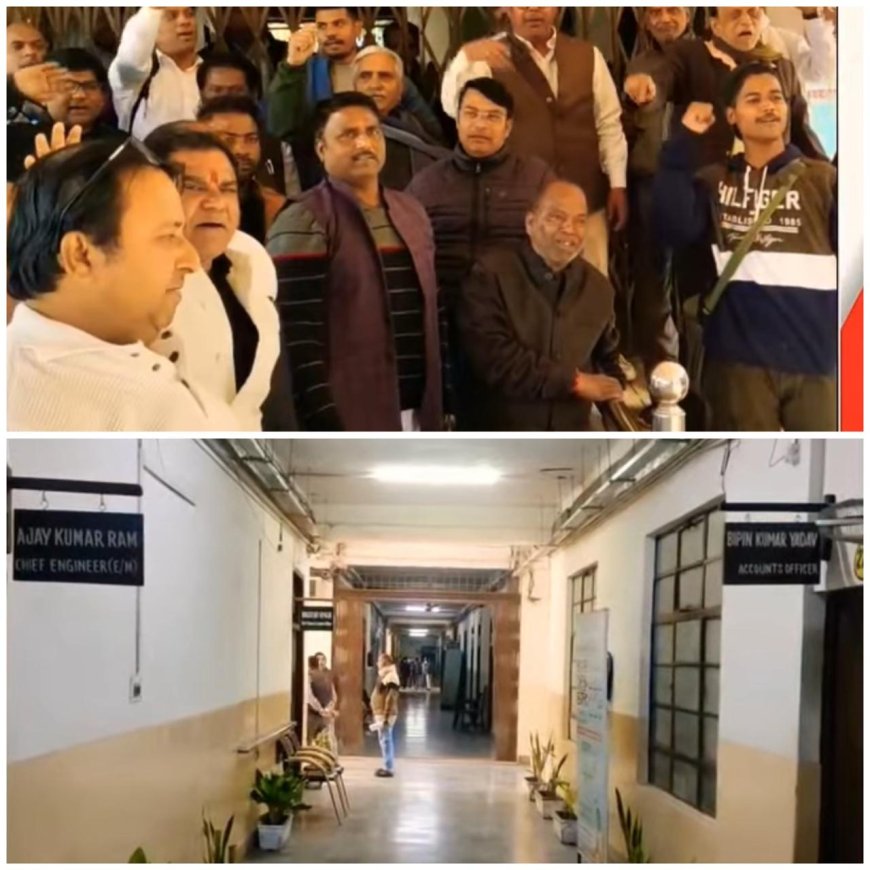 सहायक नगर आयुक्त के साथ मारपीट के मामले में मेयर के भतीजे पर केस दर्ज न होने पर कर्मचारियों ने आगरा नगर निगम में ताले जड़कर ठप किया पूरा सिस्टम, परिसर में जमकर नारेबाजी