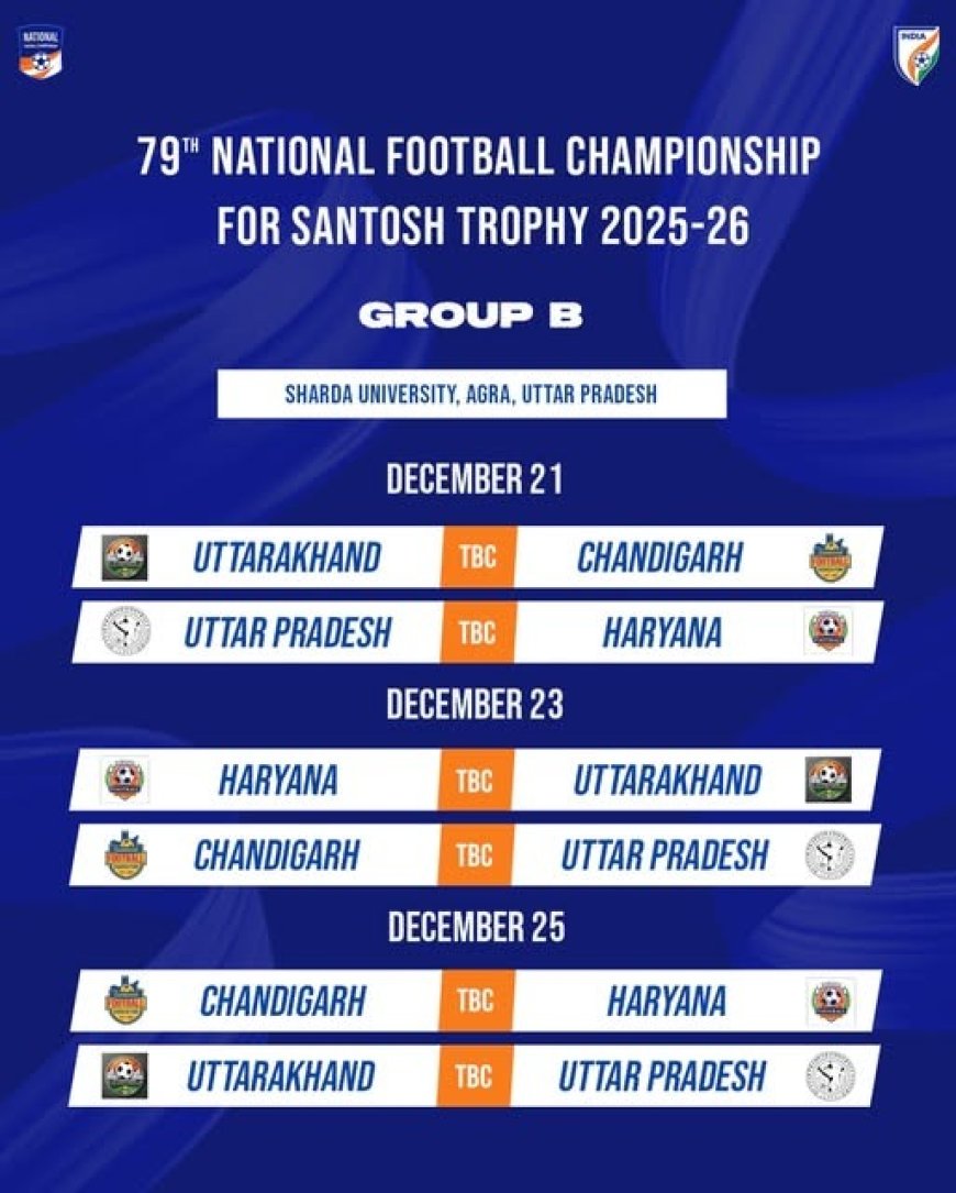 ताजनगरी में पहली बार नेशनल फुटबॉल का महासमर, आगरा को मिली 79वीं संतोष ट्रॉफी ग्रुप-बी की मेजबानी