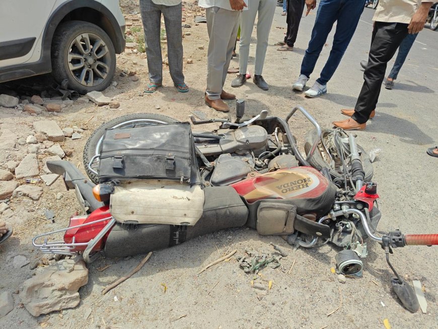 तेज रफ्तार का कहर, ट्रांस यमुना में कार ने बाइक सवारों को रौंदा, सीसीटीवी में कैद हुआ हादसा