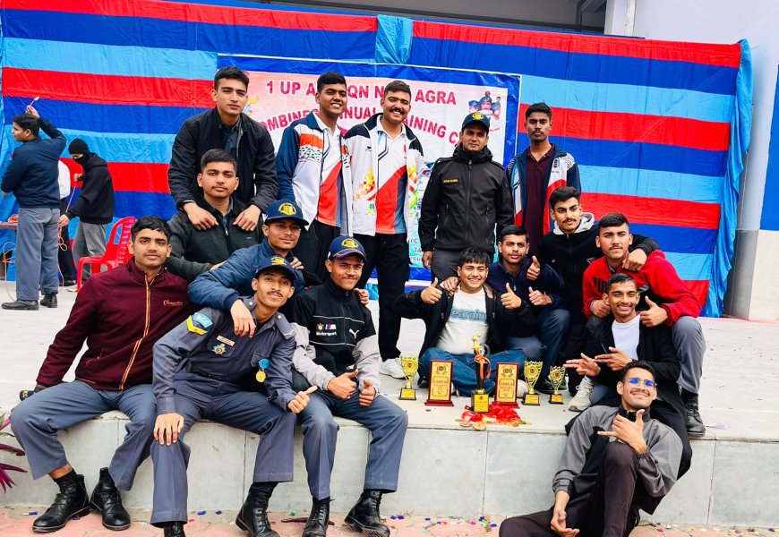 एनसीसी संयुक्त वार्षिक प्रशिक्षण शिविर में आगरा कॉलेज के कैडेट्स बने ओवरऑल चैंपियन