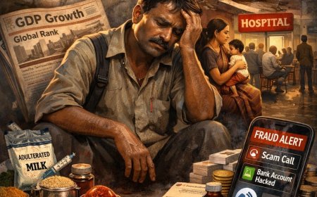 चमकते आंकड़ों के पीछे छुपा भारत: विकास की दौड़ में थकता, टूटता और चुप होता आम आदमी