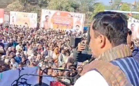 भाजपा अध्यक्ष नितिन नबीन पहुंचे मथुरा, एक्सप्रेस-वे से बाजना कट तक फूलों की वर्षा, जनसभा में ऐलान- 2027 में यूपी में फिर भाजपा सरकार