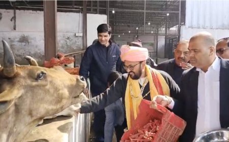 श्री कृष्ण गौशाला में गौ पूजन के साथ विशेष भोग, भक्ति से गूंजा परिसर