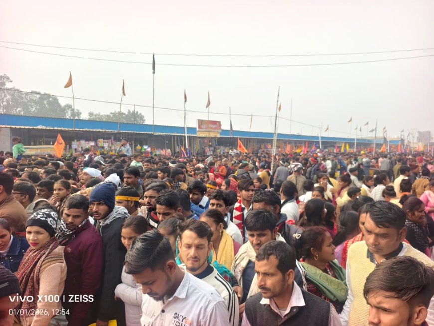 नववर्ष पर मनौना धाम में उमड़ा आस्था का महासागर, बाबा श्याम के जयकारों से गूंजा परिसर