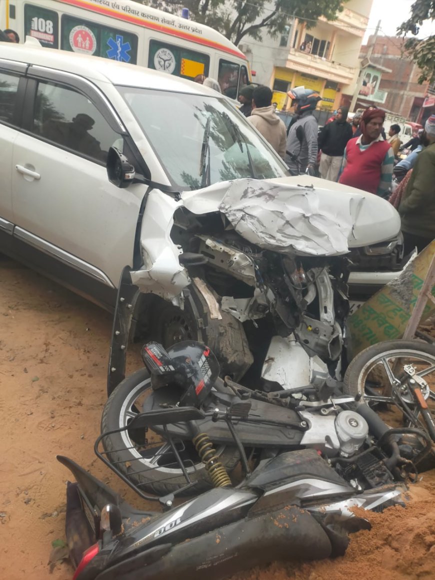 आगरा के फतेहाबाद क्षेत्र में 24 घंटे में दो भीषण सड़क हादसों में तीन मौतें, तेज रफ्तार कार ने बाइक रौंदी, दंपति की मौत, बस की टक्कर से बाइक सवार युवक का करुणांत