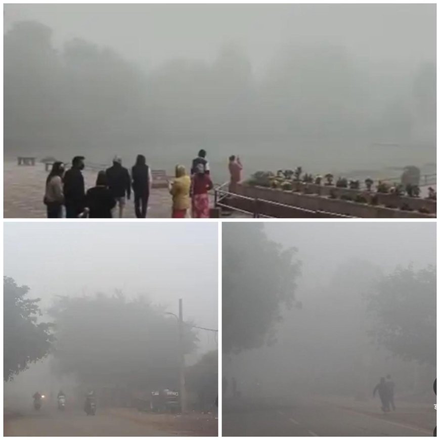 आगरा में ठंड और घने कोहरे की मार, जनजीवन अस्त-व्यस्त, ट्रेनें लेट, सड़क यातायात प्रभावित