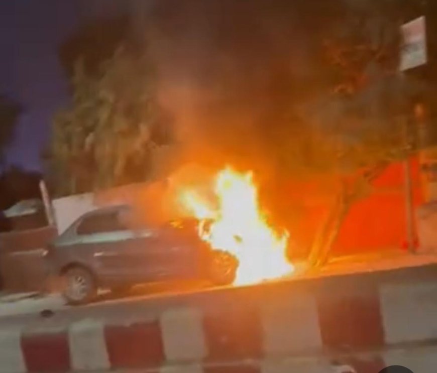 सदर बाजार में खड़ी सीएनजी कार में लगी आग, मची अफरा-तफरी, फायर ब्रिगेड ने पाया काबू