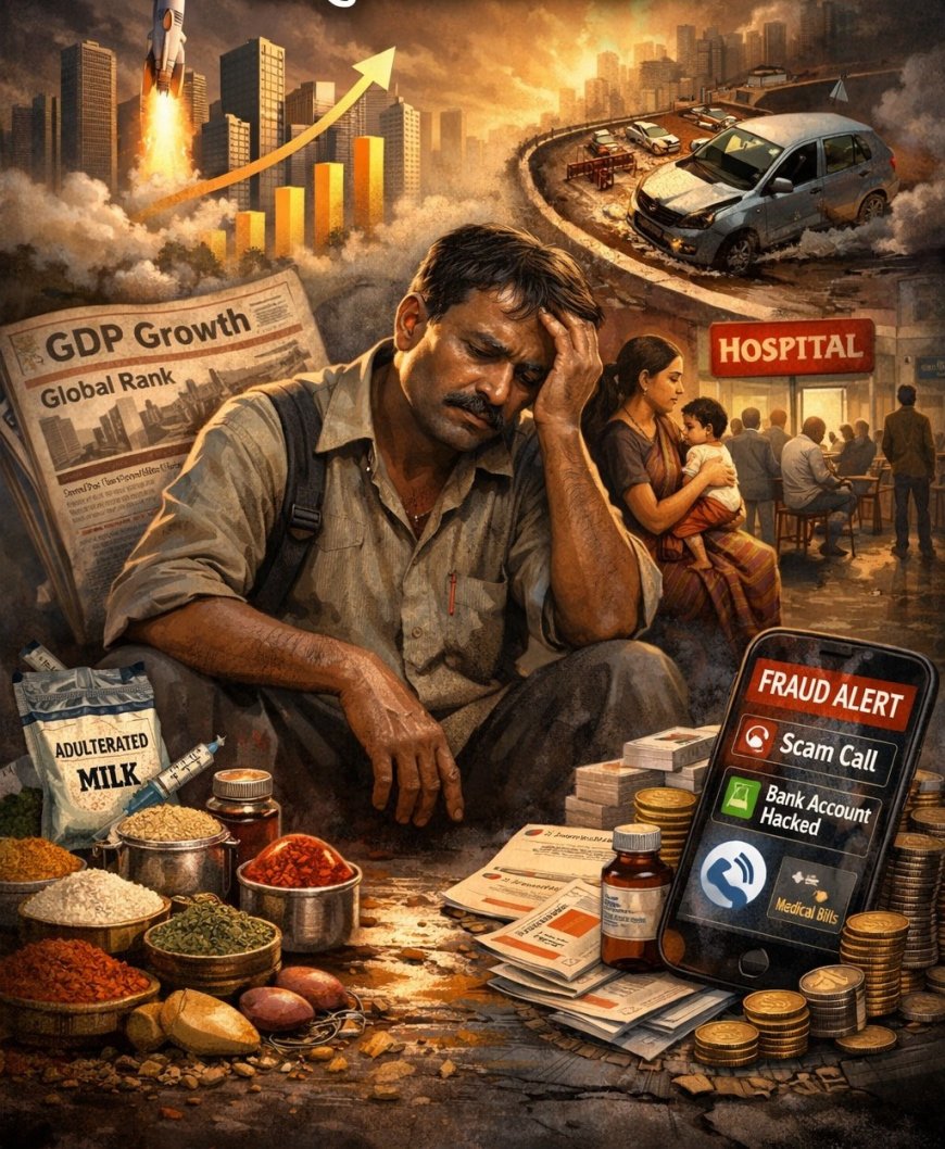 चमकते आंकड़ों के पीछे छुपा भारत: विकास की दौड़ में थकता, टूटता और चुप होता आम आदमी