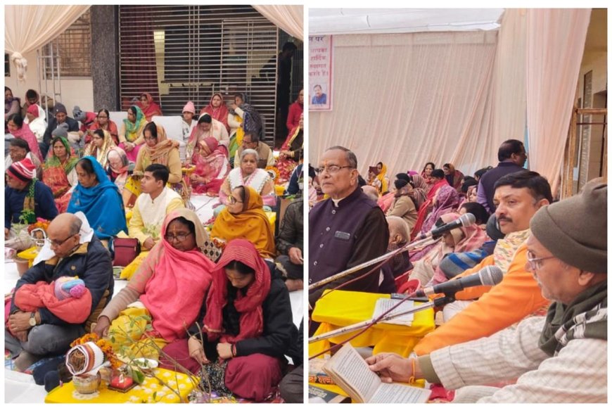 हरि नाम की गूंज के बीच बुर्जी वाला मंदिर में सामूहिक एकादशी उद्यापन का शुभारंभ