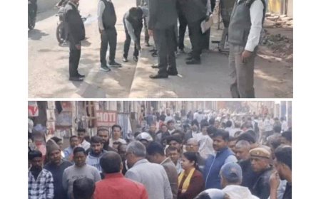 राजामंडी के लाभचंद मार्केट पर बुलडोजर की आहट, सुप्रीम कोर्ट के आदेश पर पैमाइश हुई