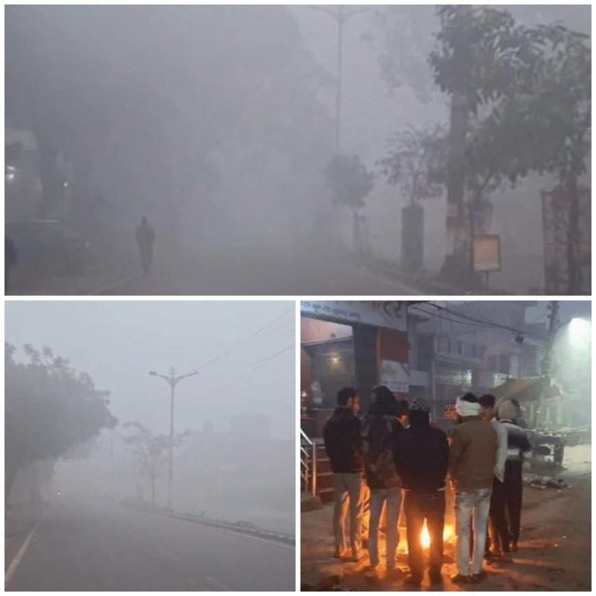 घने कोहरे की चादर में लिपटा आगरा, सर्दी से राहत लेकिन रफ्तार पर ब्रेक