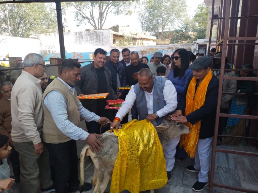 जैन श्वेतांबर सोशल ग्रुप आगरा ताज ने गौशाला में सेवा कार्य के साथ किया अधिष्ठापन