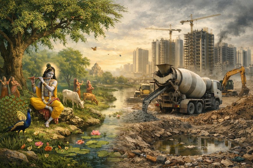 बांसुरी की तान से कंक्रीट मिक्सचर के शोर तक: हरियाली खोता ब्रज और सिसकती श्रीकृष्ण की लीला भूमि की आत्मा