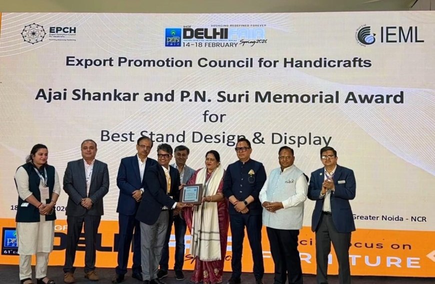 आगरा के राजेश कुमार अग्रवाल को आईएचजीएफ स्प्रिंग फेयर 2026 में बेस्ट डिज़ाइन अवॉर्ड
