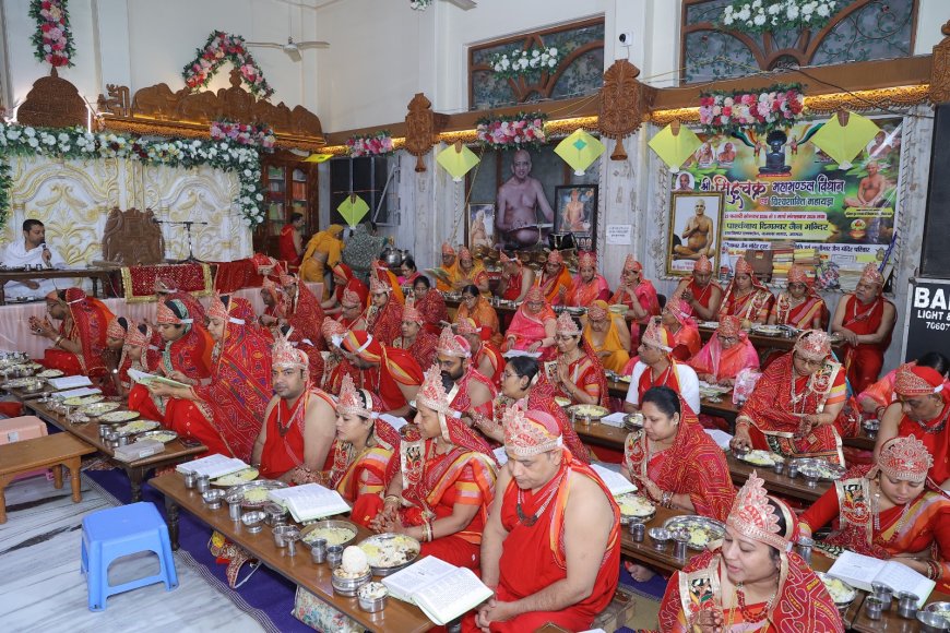 श्री सिद्धचक्र महामंडल विधान के चौथे दिन शालीमार एन्क्लेव जैन मंदिर बना आध्यात्मिक केंद्र