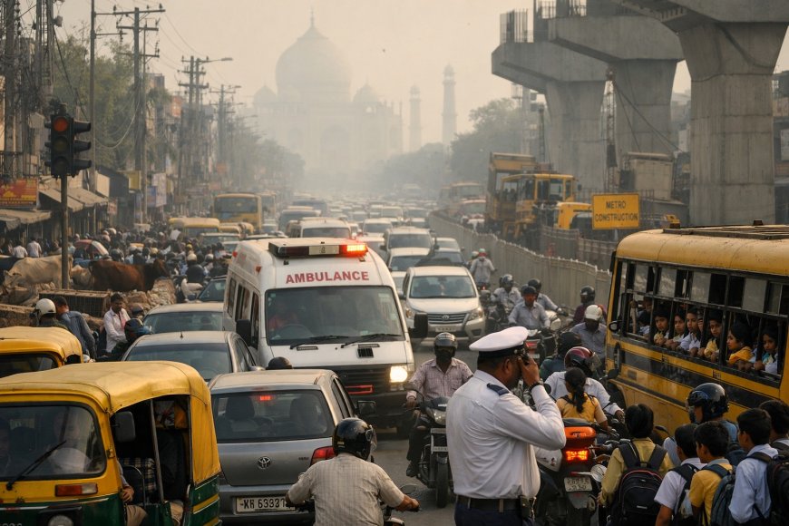 भोंपुओं की जेल में कैद आगरा: ट्रैफिक अराजकता, प्रशासनिक नाकामी और नागरिक जीवन पर मंडराता संकट तंत्र को क्यों नजर नहीं आता