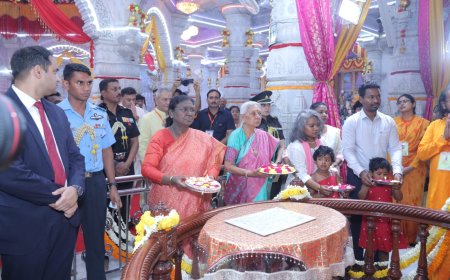 वृंदावन में राष्ट्रपति का आगमनः रोशनी में नहाए इस्कॊन और प्रेम मंदिर को निहारती रह गईं द्रौपदी मुर्मू