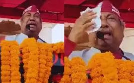 गोरखपुर में मछुआ महारैली के मंच पर फूट-फूटकर रोए मंत्री संजय निषाद,  कहा- हमारे लोगों का वोट छीना जा रहा