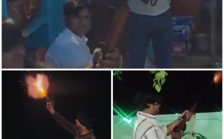 आगरा में कानून को खुली चुनौती, कई हथियारों से दनादन हर्ष फायरिंग, रील बनाकर की वायरल