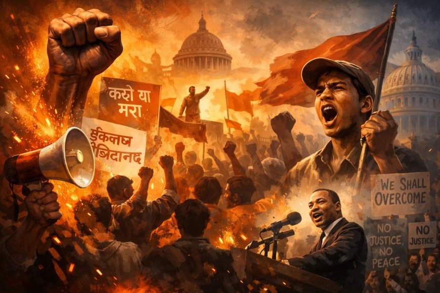 नारे की ताकत: जब शब्द बनते हैं चिंगारी और भीड़ बन जाती है इतिहास की धधकती आग