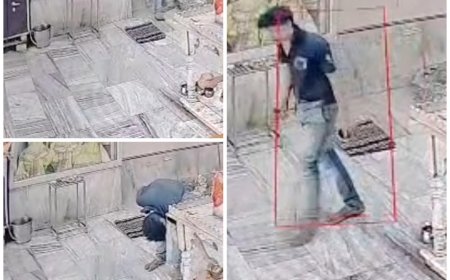 आगरा के मंदिर में दिनदहाड़े चोरी: सीसीटीवी में कैद हुआ ‘कालू’, सेक्टर 16 स्थित मां आदिशक्ति मंदिर से चांदी का छत्र और नाग देवता पार, पांच महीने पहले भी इसी मंदिर से चोरी हुआ था चांदी का मुकुट