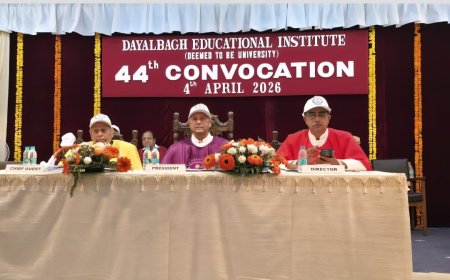 ज्ञान, सम्मान और भविष्य दृष्टि का भव्य संगमः दयालबाग एजुकेशनल इंस्टीट्यूट के 44वें दीक्षांत में डिग्रियों की बरसात, ‘विकसित भारत’ का दिया गया मंत्र