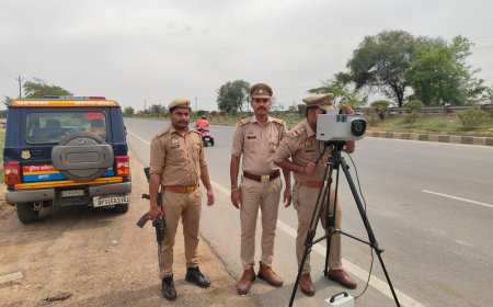 स्पीड पर ब्रेक: आगरा ट्रैफिक पुलिस का हाईटेक शिकंजा, यमुना एक्सप्रेसवे और NH-19 पर ओवरस्पीड वाहनों पर स्पीड रडार गन के जरिए ताबड़तोड़ कार्रवाई