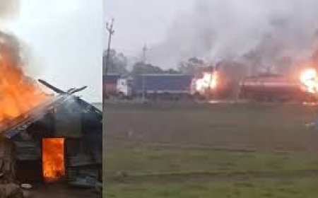 फिर सुलगा मणिपुर,   दो बच्चों की मौत के बाद बवाल,   आगजनी, सड़क जाम, हिंसक प्रदर्शन से दहशत