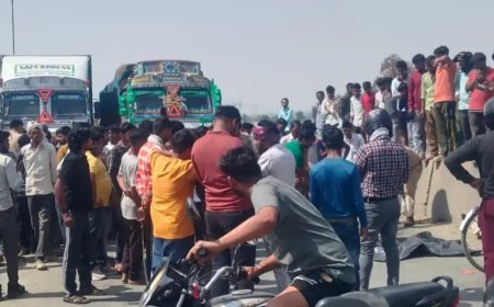 आगरा-ग्वालियर रोड पर एक्सीडेंटः कंटेनर ने मजदूर को रौंदा,  जाम लगाए जान से हाईवे पर दो घंटे से ज्यादा समय तक ठप रहा ट्रैफिक