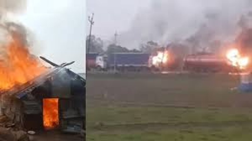 फिर सुलगा मणिपुर,   दो बच्चों की मौत के बाद बवाल,   आगजनी, सड़क जाम, हिंसक प्रदर्शन से दहशत