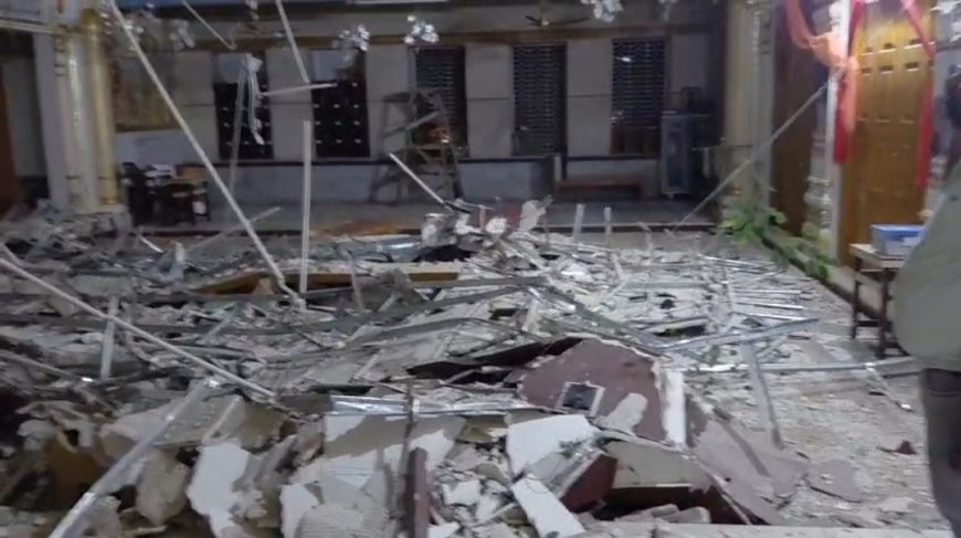 राजामंडी जैन मंदिर में रात के समय गिरी फॉल सीलिंग, बड़ा हादसा टल गया