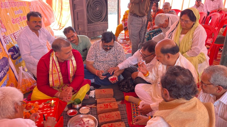 वृंदावन में 8.5 करोड़ की लागत से बनेगा अक्रूरजी स्मृति भवन: वार्ष्णेय समाज ने नींव पूजन करने के बाद लिया दो साल में तैयार करने का संकल्प