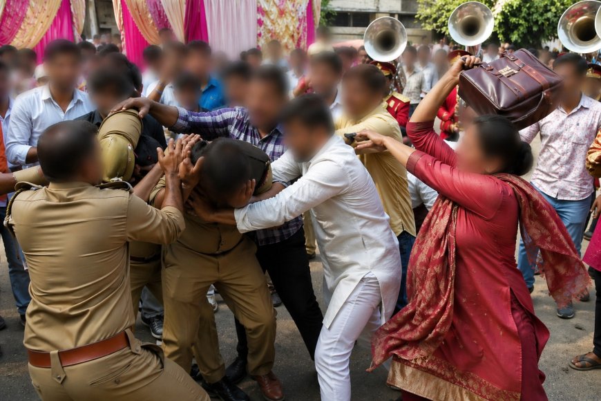 शाहजहांपुर में शादी में बैंड वाले को पैसे नहीं दिए, शिकायत पर पहुंची पुलिस टीम पर भी बरातियों का हमला, महिला समेत पांच गिरफ्तार