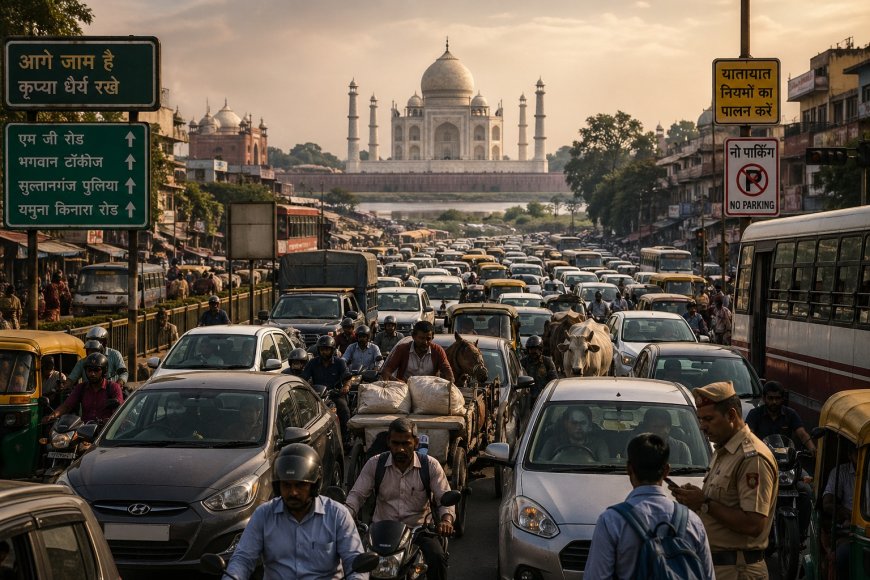 लाइफ इन आगरा अपनी ही सड़कों में कैदः ताज की छाया में दम तोड़ती रफ्तार, कराहता शहर और खोती इंसानियत
