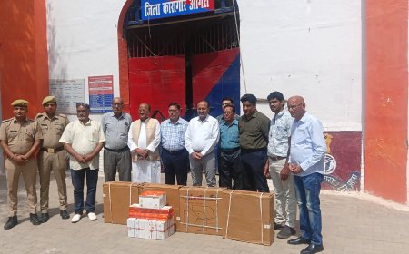 तपती बैरकों में राहत की हवा, सत्यमेव जयते ट्रस्ट ने आगरा जिला जेल को भेंट किए 20 सीलिंग फैन