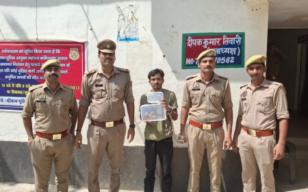 आगरा में मंदिर में चोरी का आरोपी गिरफ्तार, तमंचा-कारतूस बरामद