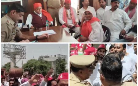 महंगाई पर सपा का हल्लाबोल, आगरा में गिरफ्तारी के बाद थाना घेराव, सड़कों पर उतरे सपाई