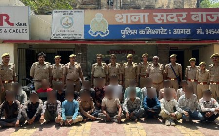 आगरा में जुए के बड़े सिंडिकेट का भंडाफोड़, खाली मकान में सजती थी लाखों की महफिल, 22 जुआरी गिरफ्तार