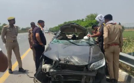 आगरा-लखनऊ एक्सप्रेसवे पर दर्दनाक हादसा, टायर फटा, कई बार पलटी कार, 7 माह की मासूम की मौत
