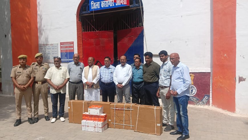 तपती बैरकों में राहत की हवा, सत्यमेव जयते ट्रस्ट ने आगरा जिला जेल को भेंट किए 20 सीलिंग फैन