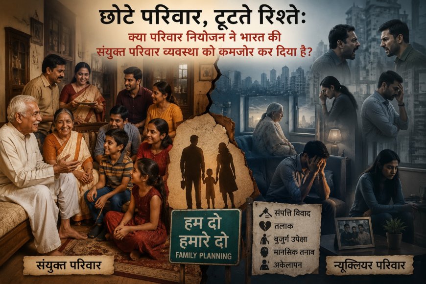 छोटे परिवारों का बड़ा अकेलापन: क्या परिवार नियोजन ने भारत की संयुक्त परिवार व्यवस्था को कमजोर कर दिया है?