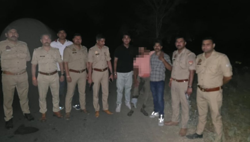 आगराः गोवंश चोरी में वांछित दो बदमाशों से अछनेरा पुलिस की मुठभेड़, एक के पैर में गोली लगी, दोनों गिरफ्तार, तमंचा और कारतूस बरामद