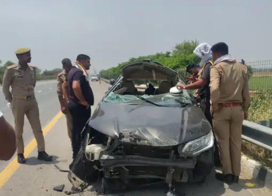 आगरा-लखनऊ एक्सप्रेसवे पर दर्दनाक हादसा, टायर फटा, कई बार पलटी कार, 7 माह की मासूम की मौत
