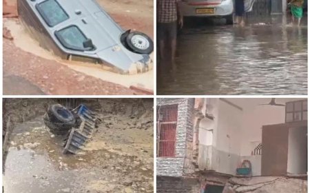 देर रात एक घंटे की बारिश, करोड़ों का नुकसान, सड़कों व घरों में जलभराव, व्यापारियों ने नगर निगम को कोसा