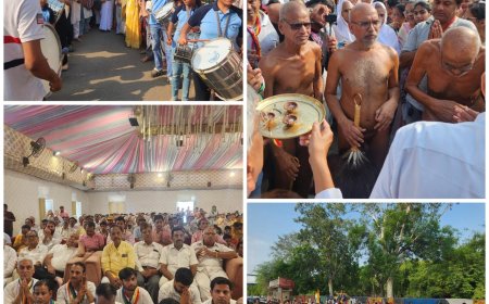 जयकारों से गूंजा हरीपर्वत, आचार्य इन्द्रनंदी व आर्यिका संघ के भव्य मंगल प्रवेश में उमड़ा जैन समाज